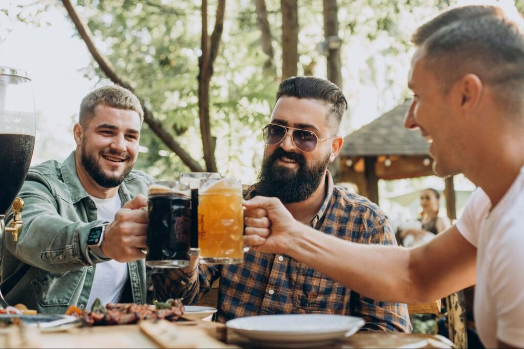 A group of men enjoying Lake Of The Ozarks bars.